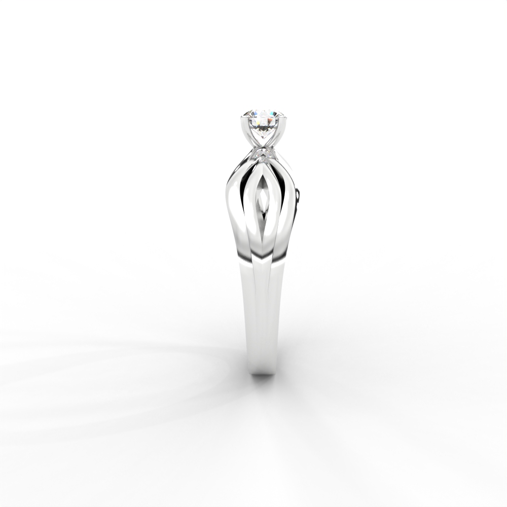 Wave Twist Solitaire Diamond Ring in 14K & 18K Gold - Image 10