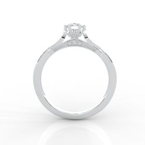 Floral-Inspired Solitaire Diamond Ring in 14K & 18K Gold – Yellow, Rose & White Gold - Image 11