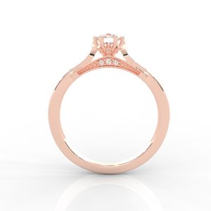 Floral-Inspired Solitaire Diamond Ring in 14K & 18K Gold – Yellow, Rose & White Gold - Image 7