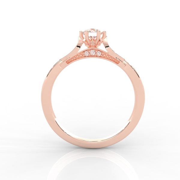 Floral-Inspired Solitaire Diamond Ring in 14K & 18K Gold – Yellow, Rose & White Gold - Image 7
