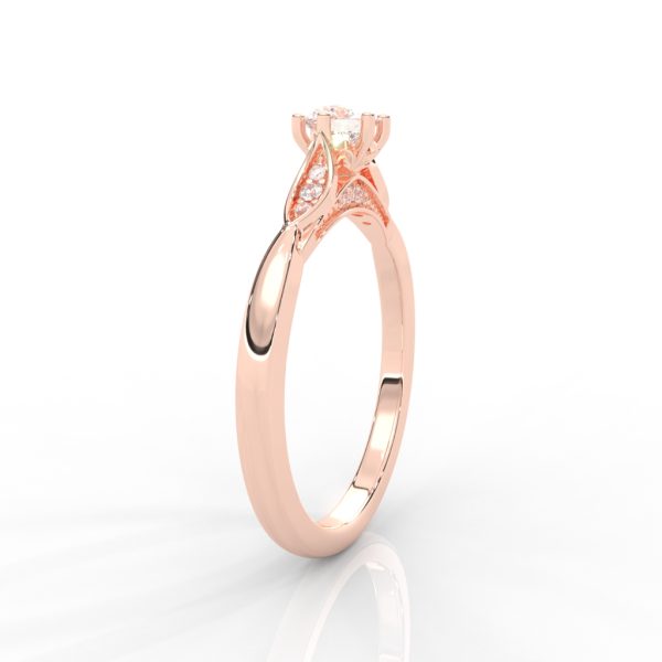 Floral-Inspired Solitaire Diamond Ring in 14K & 18K Gold – Yellow, Rose & White Gold - Image 6