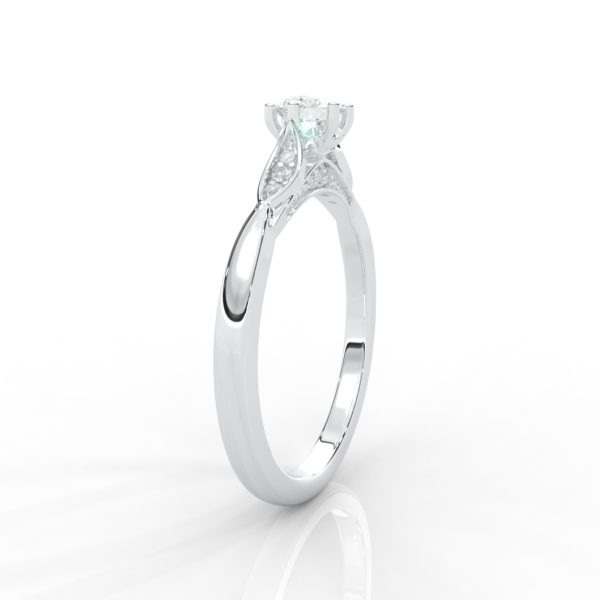 Floral-Inspired Solitaire Diamond Ring in 14K & 18K Gold – Yellow, Rose & White Gold - Image 9