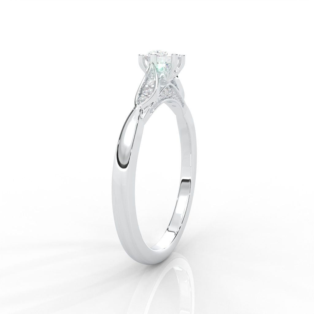 Floral-Inspired Solitaire Diamond Ring in 14K & 18K Gold – Yellow, Rose & White Gold - Image 9