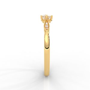 Floral-Inspired Solitaire Diamond Ring in 14K & 18K Gold – Yellow, Rose & White Gold - Image 3