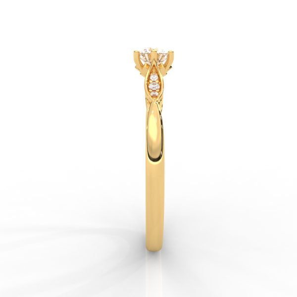 Floral-Inspired Solitaire Diamond Ring in 14K & 18K Gold – Yellow, Rose & White Gold - Image 3