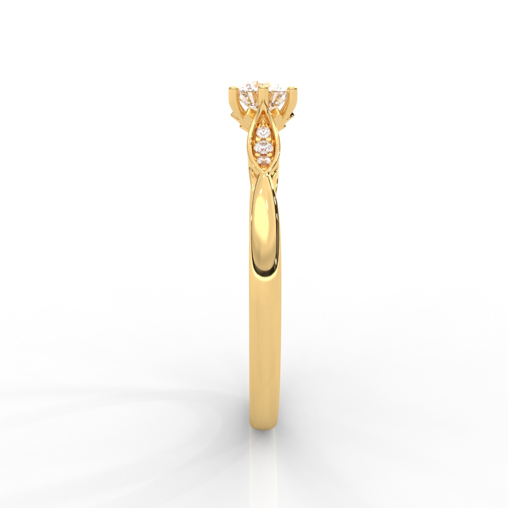 Floral-Inspired Solitaire Diamond Ring in 14K & 18K Gold – Yellow, Rose & White Gold - Image 3