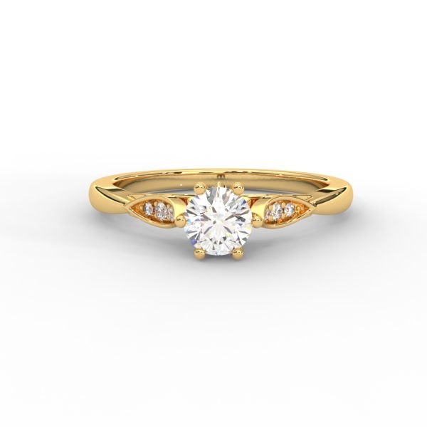 Floral-Inspired Solitaire Diamond Ring in 14K & 18K Gold – Yellow, Rose & White Gold - Image 1