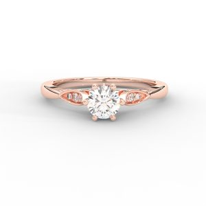 Floral-Inspired Solitaire Diamond Ring in 14K & 18K Gold – Yellow, Rose & White Gold - Image 5