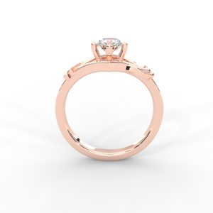 Solitaire Diamond Ring with Sculpted Open Shank Design - Image 9