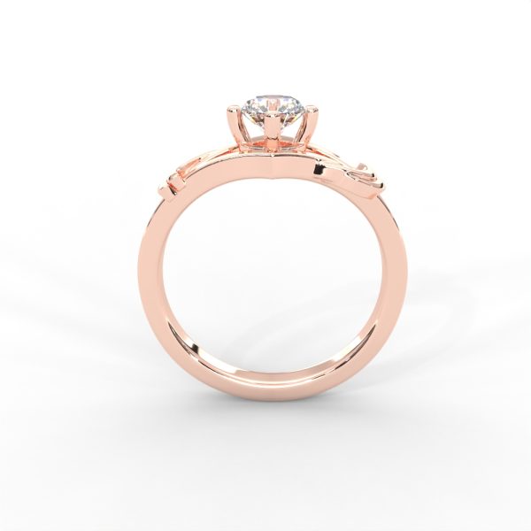 Solitaire Diamond Ring with Sculpted Open Shank Design - Image 9