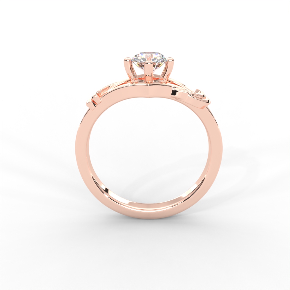 Solitaire Diamond Ring with Sculpted Open Shank Design - Image 9