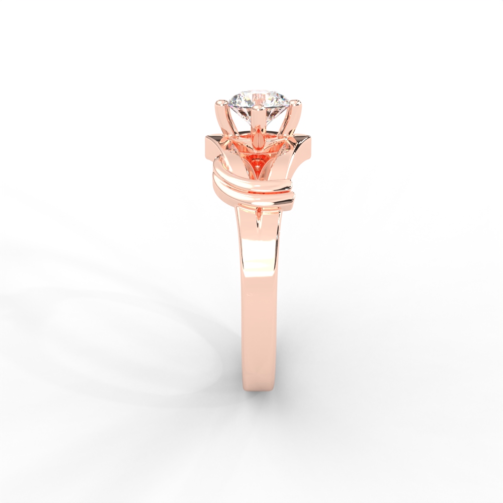 Solitaire Diamond Ring with Sculpted Open Shank Design - Image 11