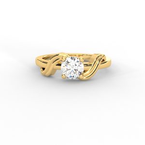Elegant Solitaire Ring with Twisted Shank Detailing for Women