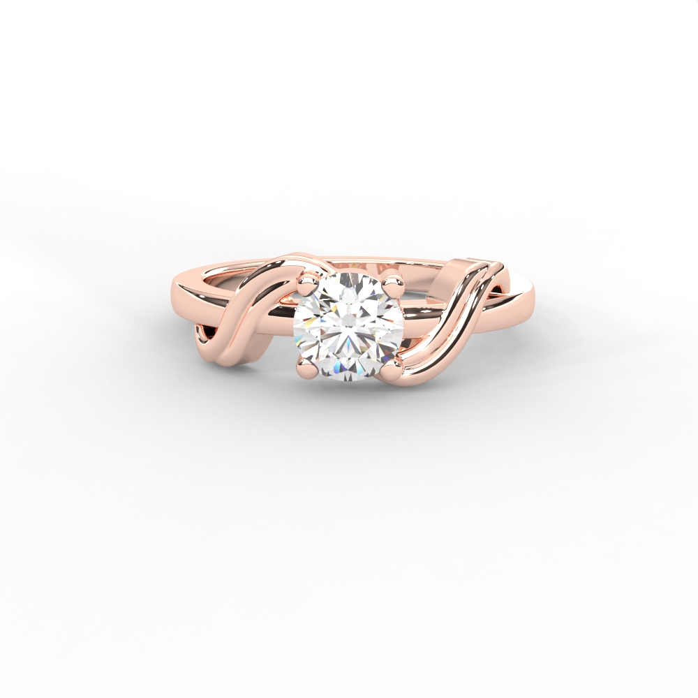 Elegant Solitaire Ring with Twisted Shank Detailing for Women - Image 5