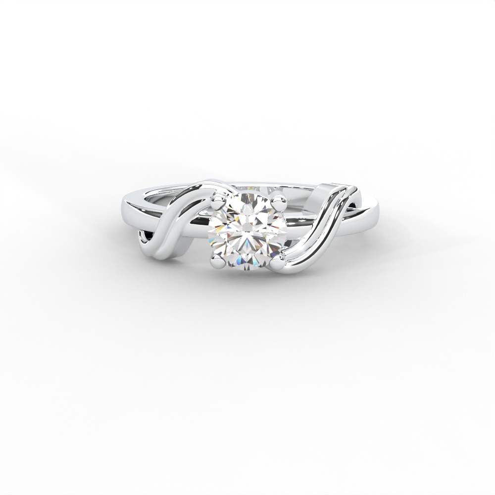 Elegant Solitaire Ring with Twisted Shank Detailing for Women - Image 9