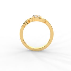 Elegant Solitaire Ring with Twisted Shank Detailing for Women - Image 4