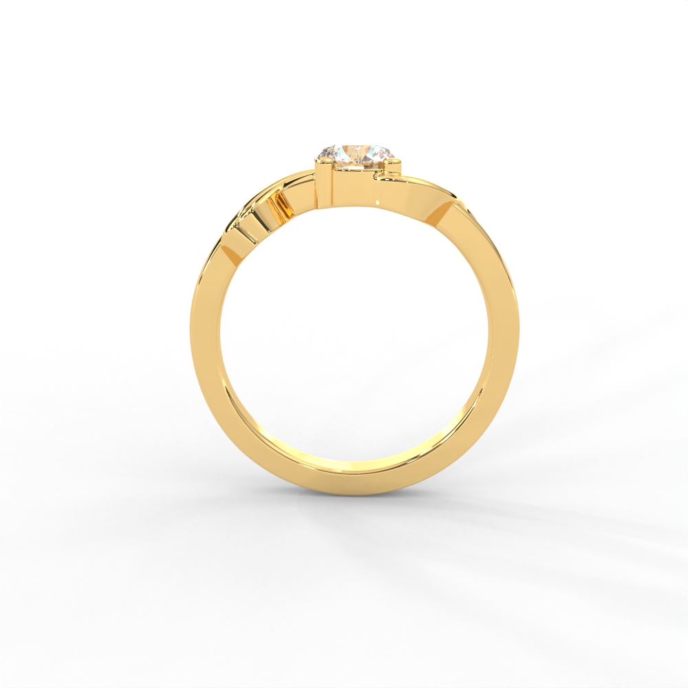Elegant Solitaire Ring with Twisted Shank Detailing for Women - Image 4