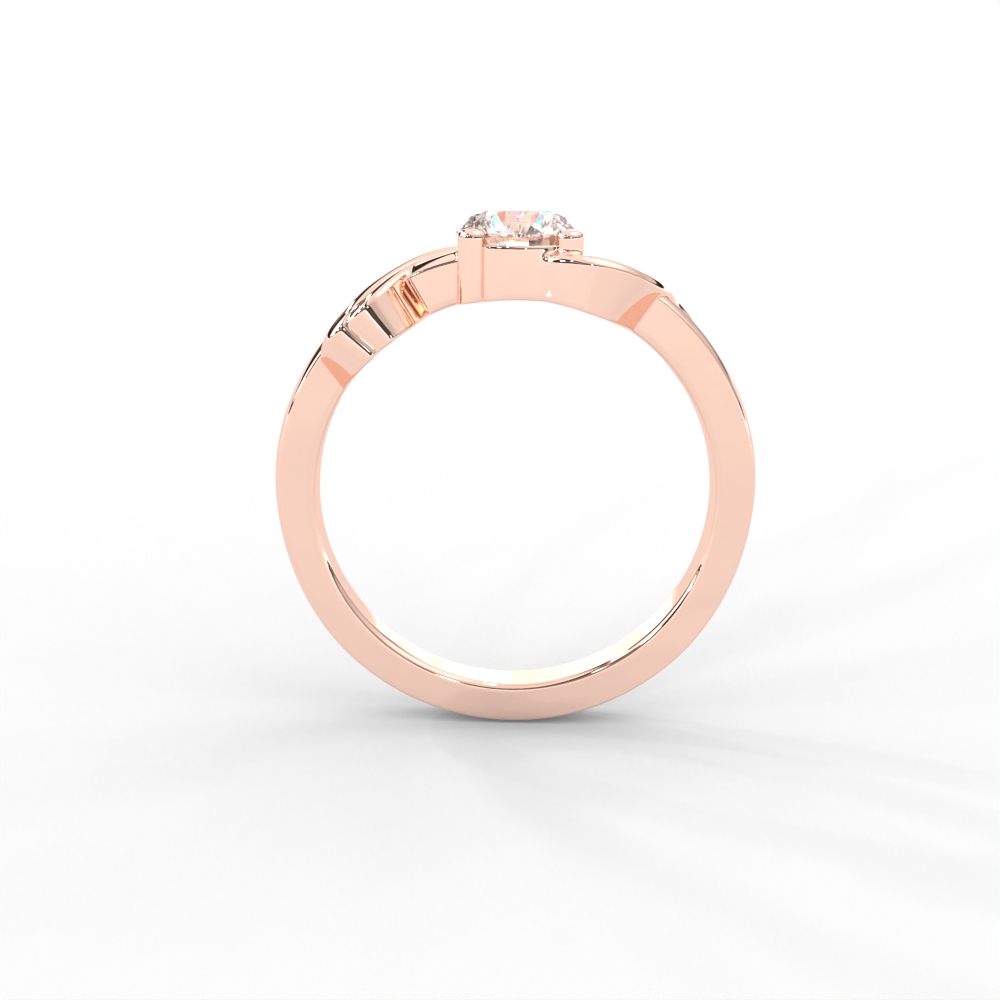 Elegant Solitaire Ring with Twisted Shank Detailing for Women - Image 8