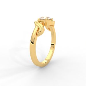 Elegant Solitaire Ring with Twisted Shank Detailing for Women - Image 2