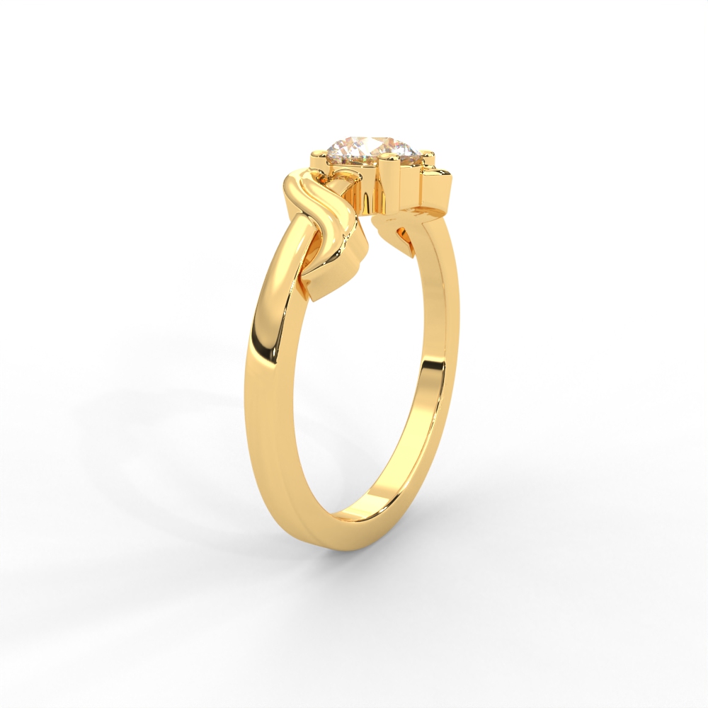 Elegant Solitaire Ring with Twisted Shank Detailing for Women - Image 2