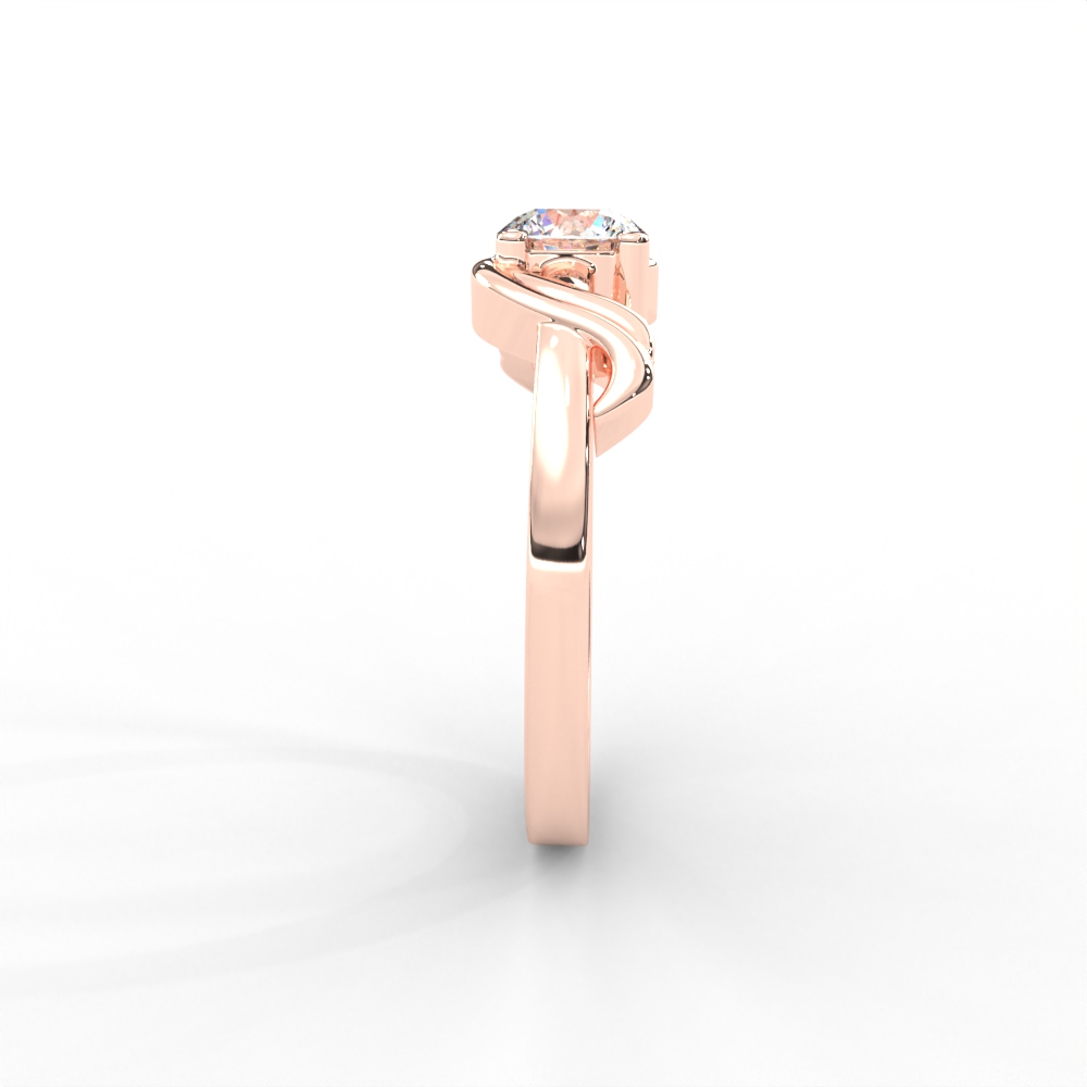 Elegant Solitaire Ring with Twisted Shank Detailing for Women - Image 7