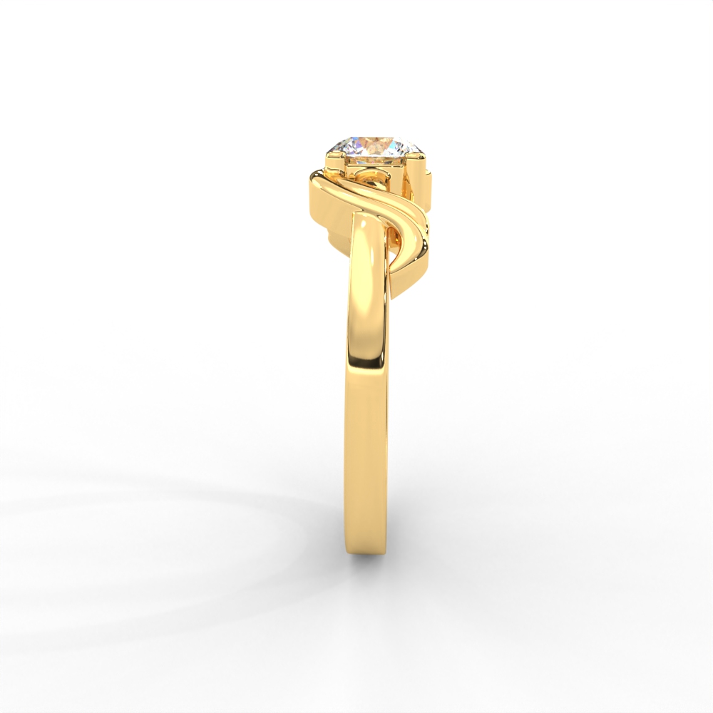 Elegant Solitaire Ring with Twisted Shank Detailing for Women - Image 3