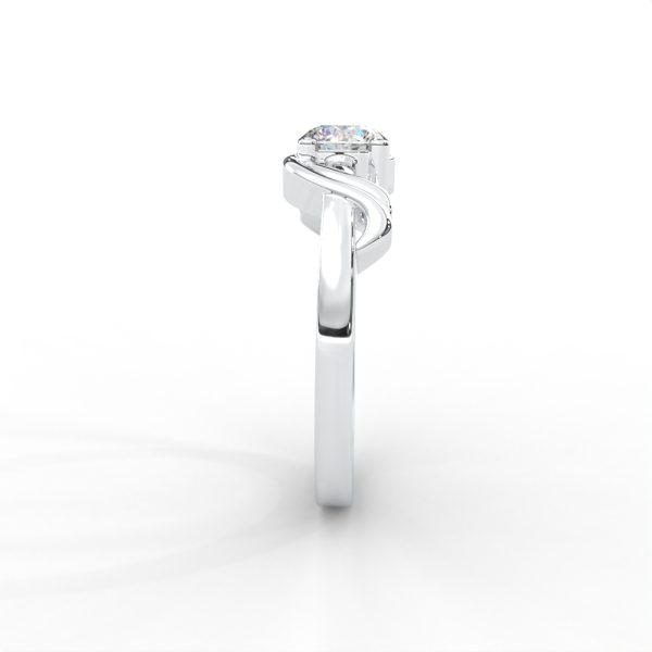 Elegant Solitaire Ring with Twisted Shank Detailing for Women - Image 11