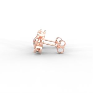 Floral Diamond Stud Earrings in 14K & 18K Gold - Image 10