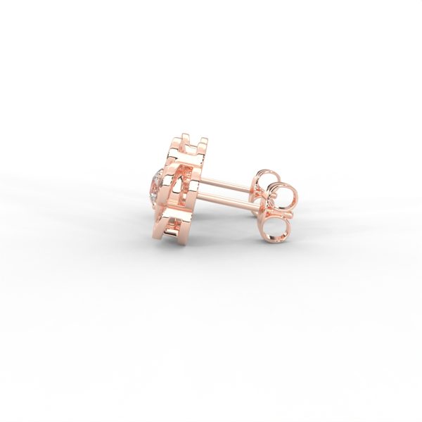 Floral Diamond Stud Earrings in 14K & 18K Gold - Image 10