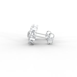 Floral Diamond Stud Earrings in 14K & 18K Gold - Image 6