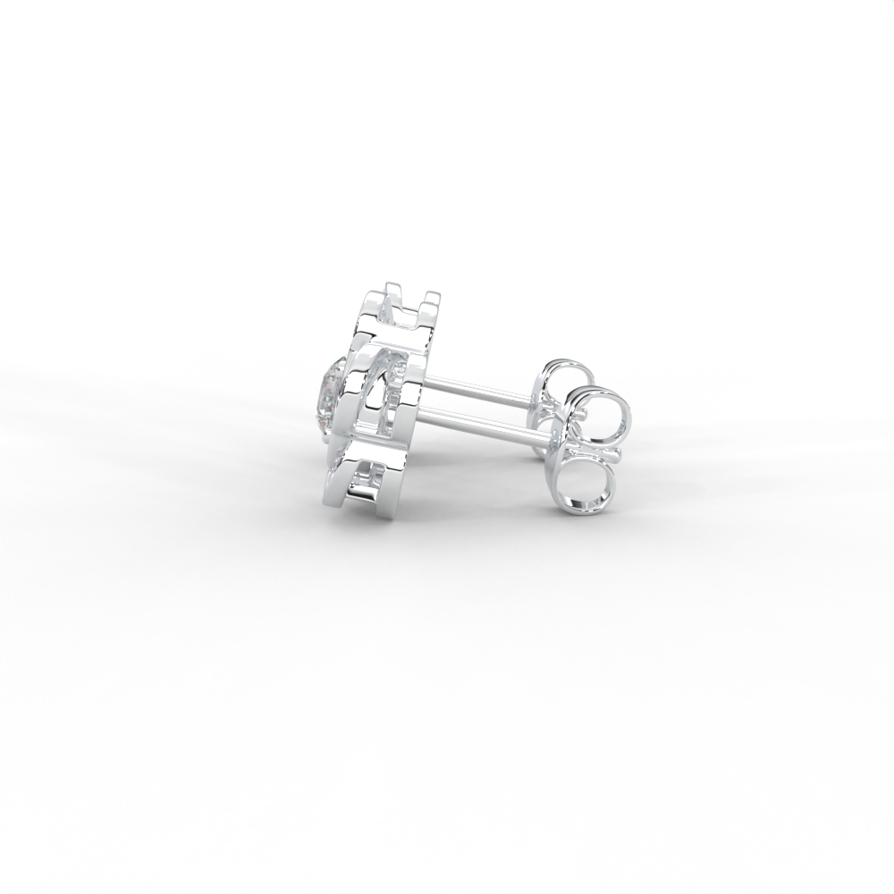 Floral Diamond Stud Earrings in 14K & 18K Gold - Image 6