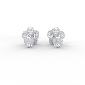 Floral Diamond Stud Earrings in 14K & 18K Gold - Image 8