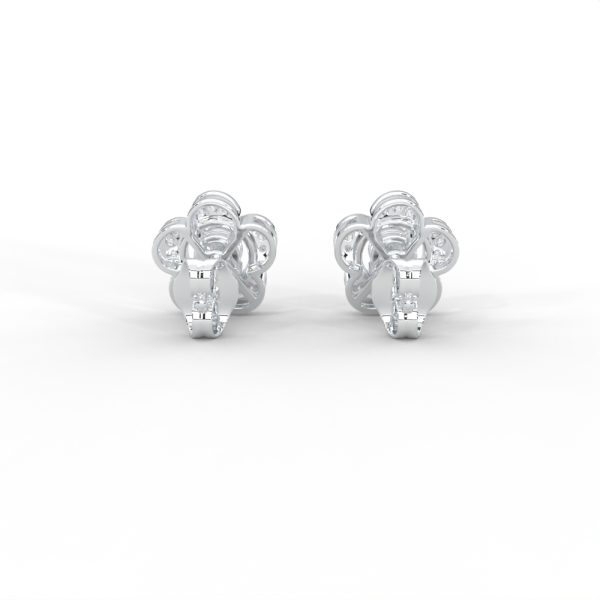 Floral Diamond Stud Earrings in 14K & 18K Gold - Image 8