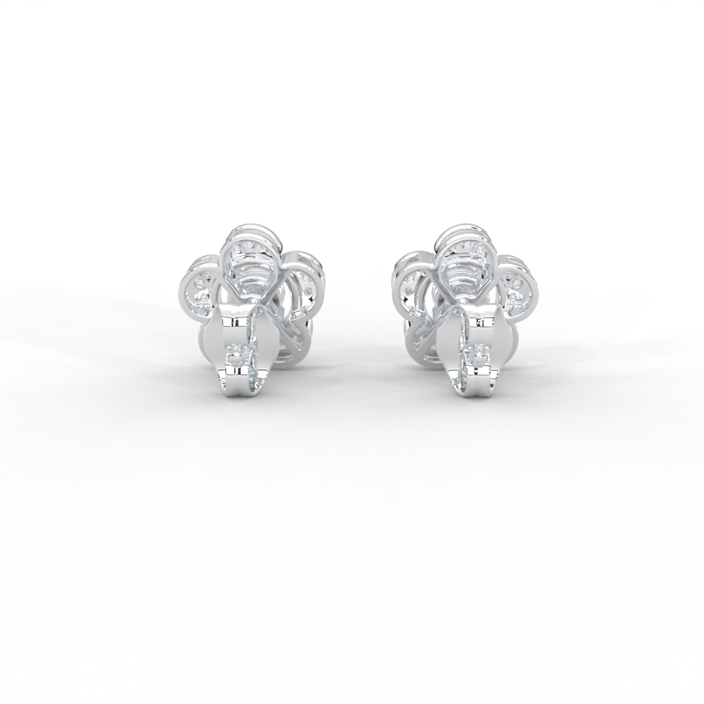 Floral Diamond Stud Earrings in 14K & 18K Gold - Image 8