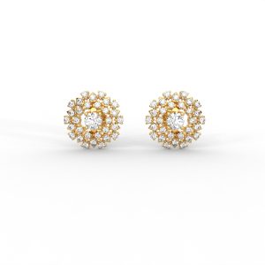 Radiant Double Halo Diamond Cluster Studs