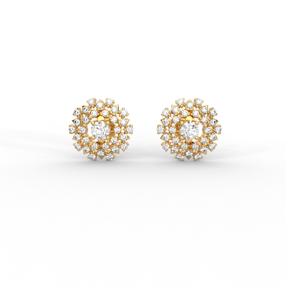 Radiant Double Halo Diamond Cluster Studs - Image 1