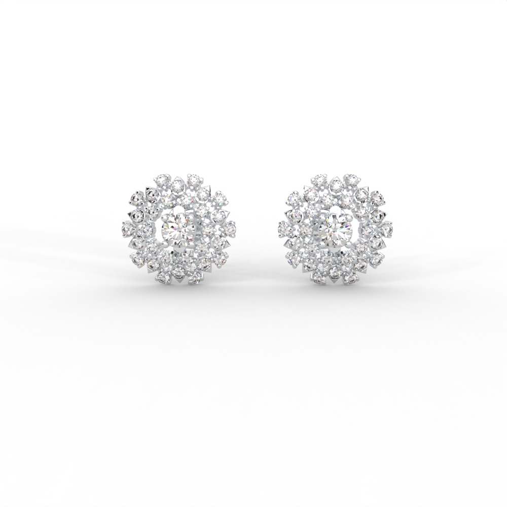 Radiant Double Halo Diamond Cluster Studs - Image 9