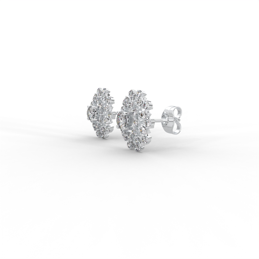 Radiant Double Halo Diamond Cluster Studs - Image 10