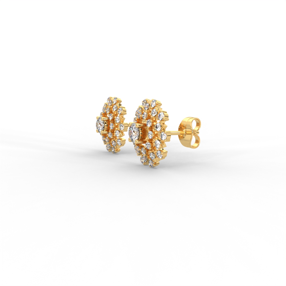 Radiant Double Halo Diamond Cluster Studs - Image 2
