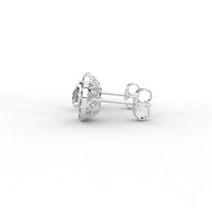 Classic Halo Round Diamond Stud Earrings - Image 7