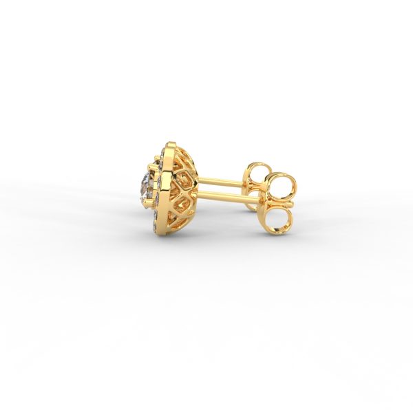 Classic Halo Round Diamond Stud Earrings - Image 3