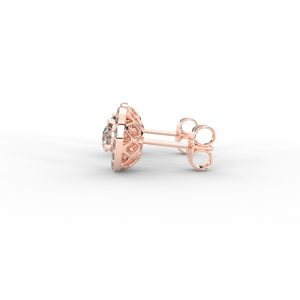 Classic Halo Round Diamond Stud Earrings - Image 11