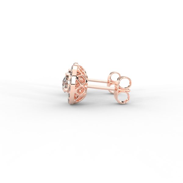 Classic Halo Round Diamond Stud Earrings - Image 11