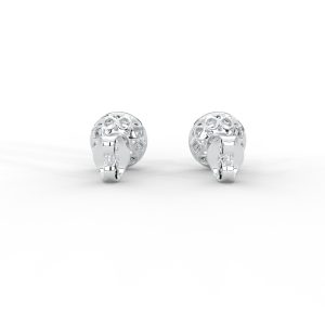 Classic Halo Round Diamond Stud Earrings - Image 8