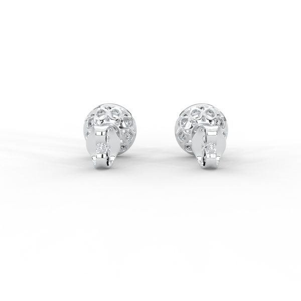 Classic Halo Round Diamond Stud Earrings - Image 8