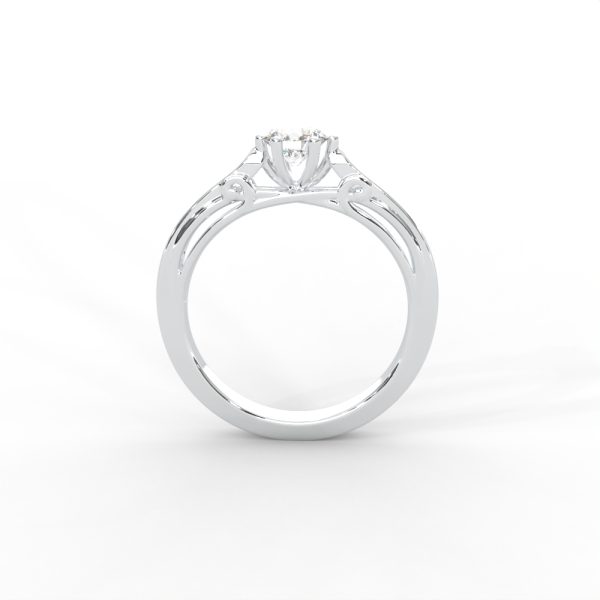 Classic Four-Prong Round Solitaire Ring with Elegant Split Shank Design for Women - Image 6
