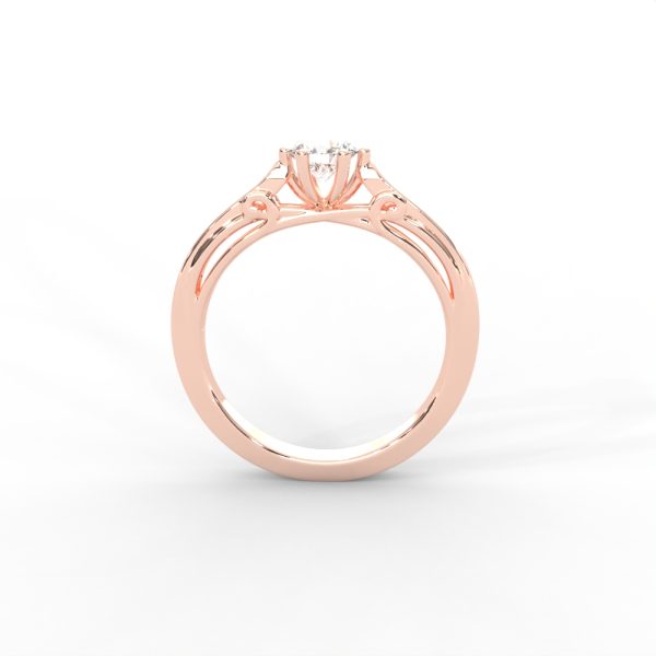 Classic Four-Prong Round Solitaire Ring with Elegant Split Shank Design for Women - Image 11
