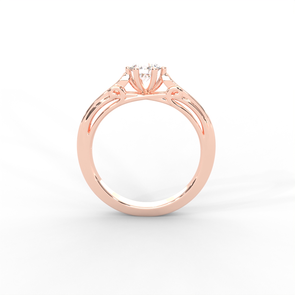 Classic Four-Prong Round Solitaire Ring with Elegant Split Shank Design for Women - Image 11