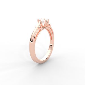 Classic Four-Prong Round Solitaire Ring with Elegant Split Shank Design for Women - Image 10
