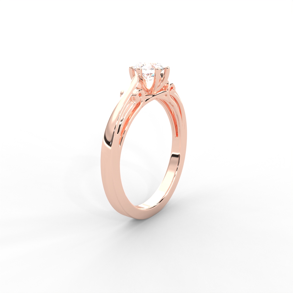 Classic Four-Prong Round Solitaire Ring with Elegant Split Shank Design for Women - Image 10